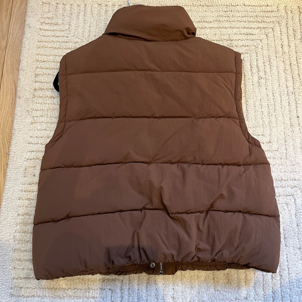Zara Padded Down Brown Puffer Vest - Picture 5 of 6